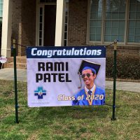 vinyl banner in front yard